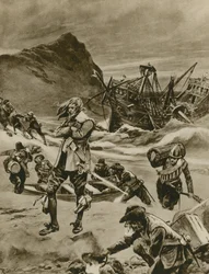 Das Wrack, das Großbritannien die Bermudas brachte (Gravur)